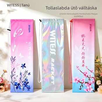 WITESS tollaslabdaütő vállon hordható velúrhuzatú táska, hordozható összecsukható ütőtáska