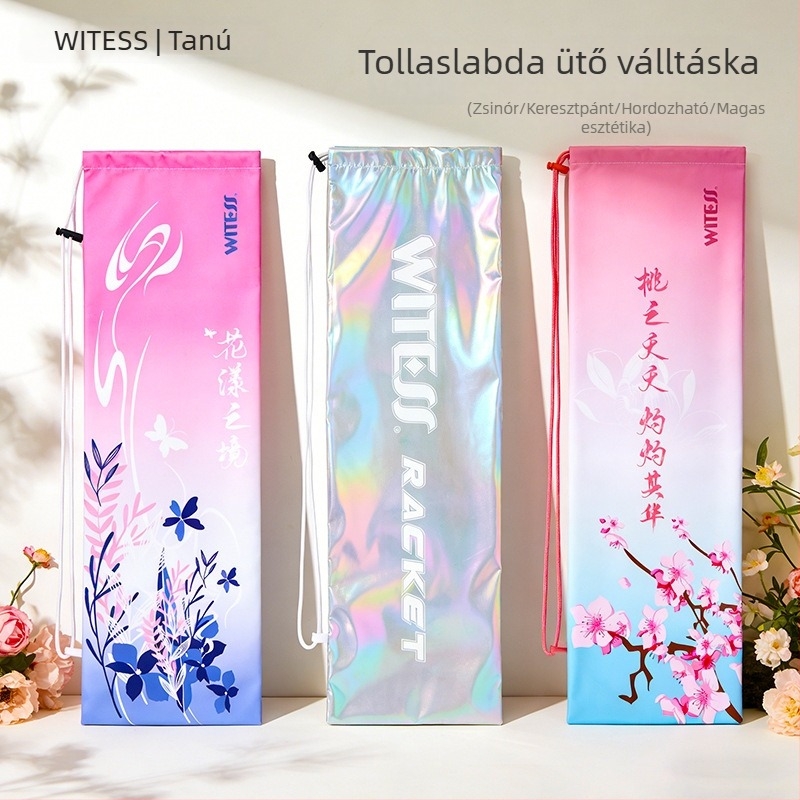 WITESS tollaslabdaütő vállon hordható velúrhuzatú táska, hordozható összecsukható ütőtáska