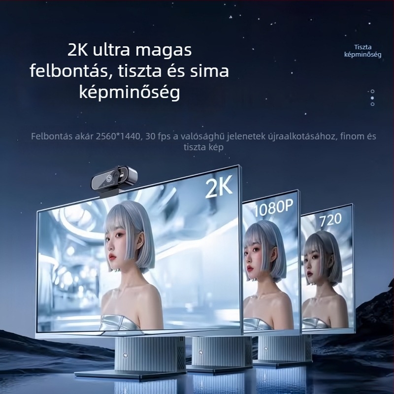 Okos PTZ HD asztali kamera 8MP szenzorral, USB 2.0, beépített mikrofonnal, drivermentes, online órákhoz és élő közvetítéshez