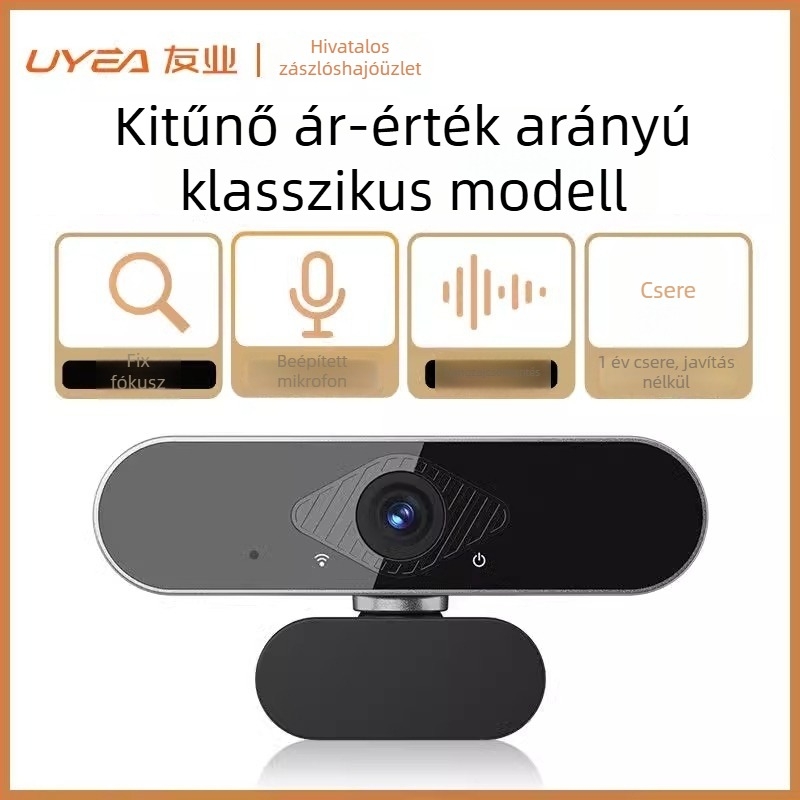 Okos PTZ HD asztali kamera 8MP szenzorral, USB 2.0, beépített mikrofonnal, drivermentes, online órákhoz és élő közvetítéshez
