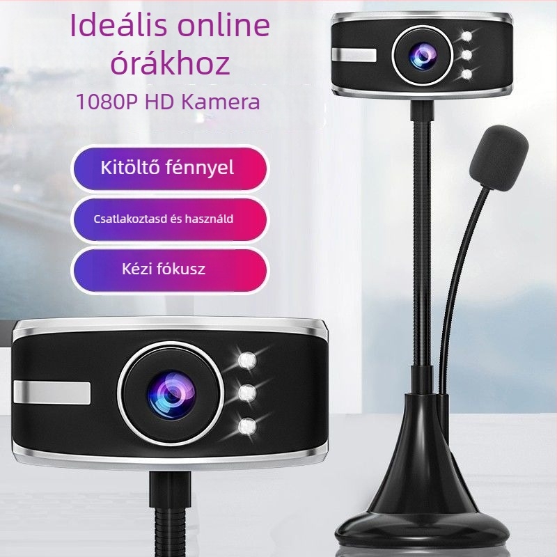 HD webkamera asztali számítógéphez és noteszgéphez, 12 MP szenzor, IEEE 1394 csatlakozó, elektronikus képstabilítás