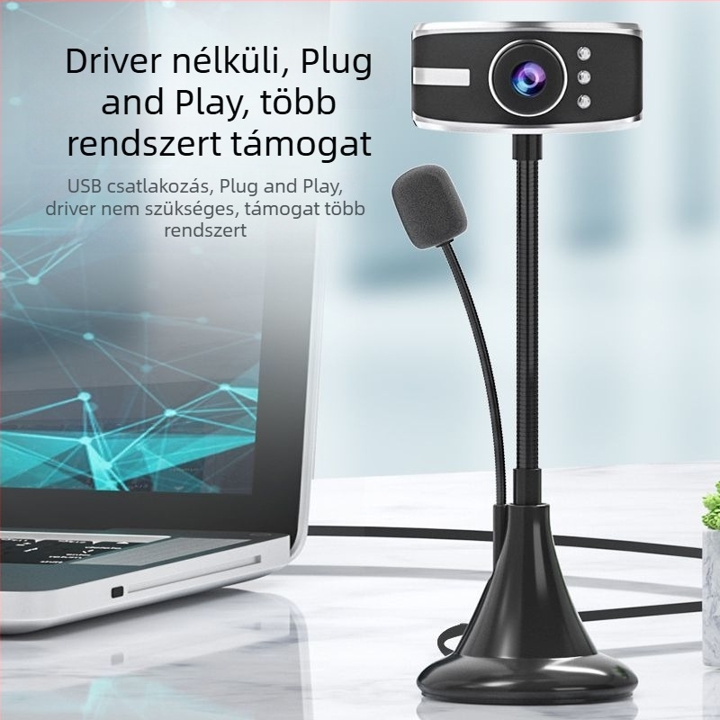 HD webkamera asztali számítógéphez és noteszgéphez, 12 MP szenzor, IEEE 1394 csatlakozó, elektronikus képstabilítás