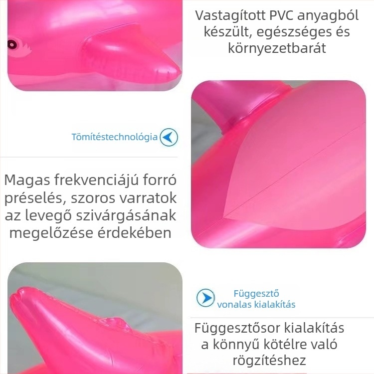 Gyerekeknek szóló felfújható delfin játék - környezetbarát PVC, Fortune 9 márka, medencés és strandos vízijáték