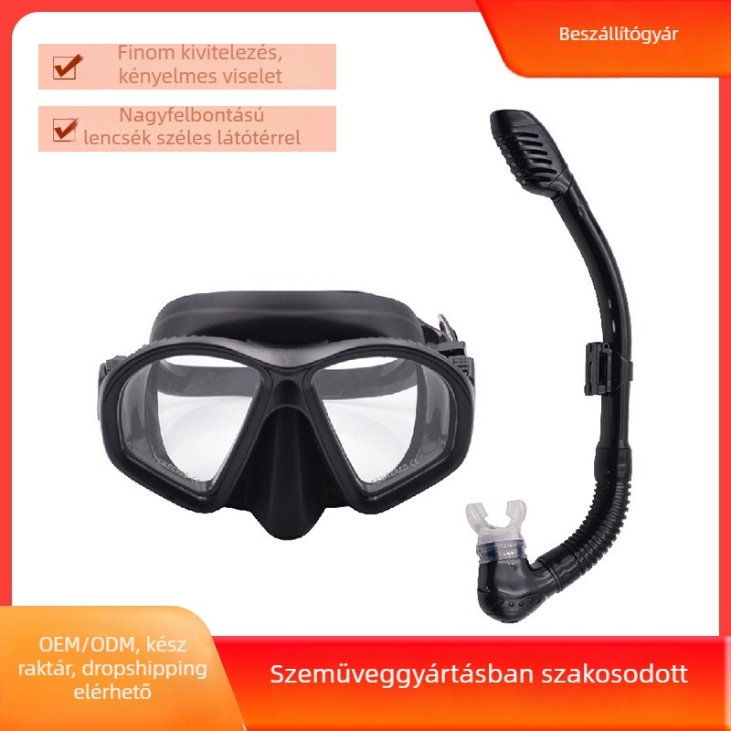 Anrol gyerekeknek szánt búvármaszk és teljes száraz snorkel készlet, szilikon+PC, 350 mm légzőcső, 172 g cső, 172 g szemüveg, myopia-kompatibilis
