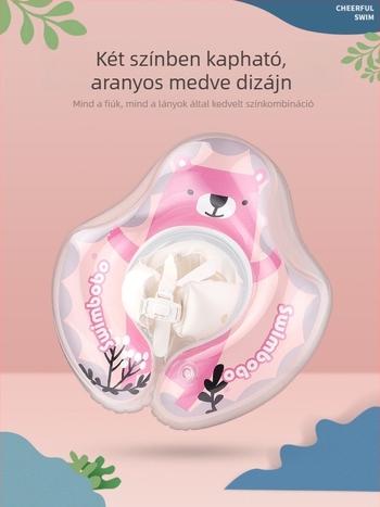 swimbobo Baba úszógyűrű hason fekvő helyzetben, ülő zsebbel, hónalj alatti támasz, átlátszó dupla légkamrák