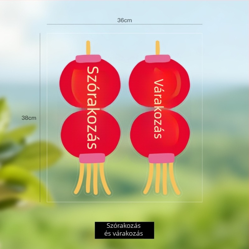 Ablakra tapadó elektrosztatikus dekorációk Banda – PVC, Tavaszi Fesztivál, A Ló Évé motívum; ajándékhoz alkalmas, csomagolás Opp zacskó