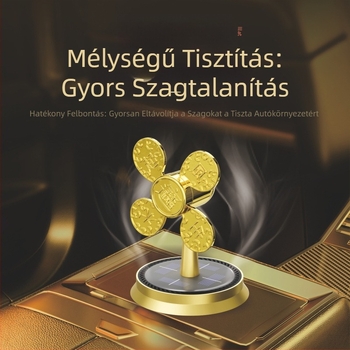 Autó belső illatosító forgó napelemes difuzorral, fémtartóval; virágos illat citromos jegyekkel; dekoratív, szúnyogriasztó, frissítő és szagelhárítás; illat 61–90 órát tart.