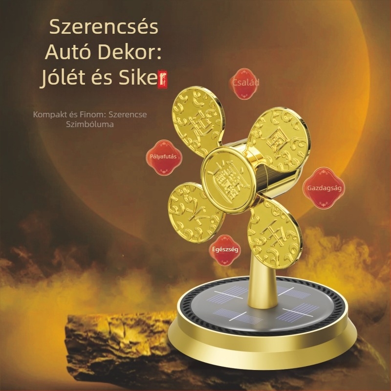 Autó belső illatosító forgó napelemes difuzorral, fémtartóval; virágos illat citromos jegyekkel; dekoratív, szúnyogriasztó, frissítő és szagelhárítás; illat 61–90 órát tart.