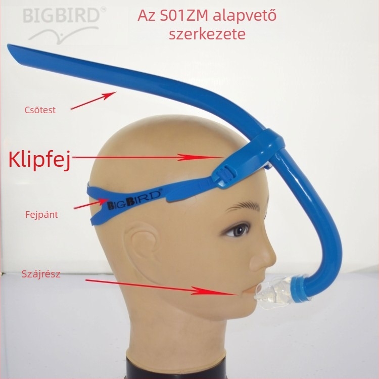 Elülső rögzítésű légzőcső úszáshoz, edzéshez snorkel felszerelés, egycsövű merülőcső