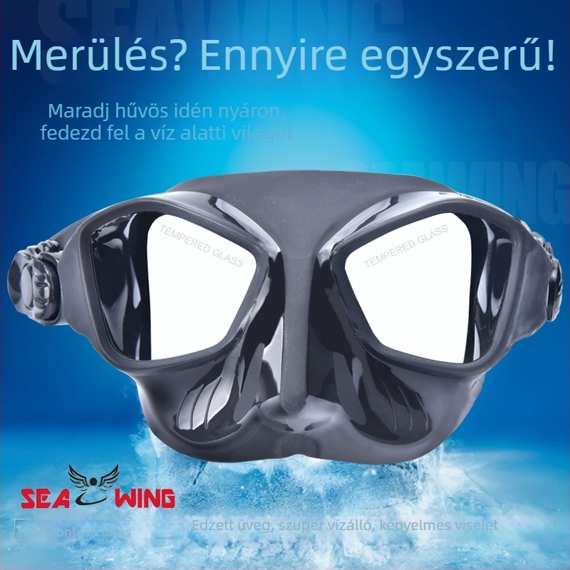 Felnőtt búvármaszk, Seawing Fast Fish, három az egyben dizájn, páramentes, edzett üveg lencse