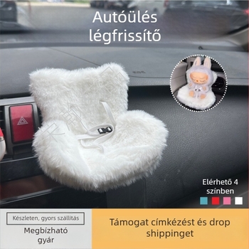 Cartoon Bubble Mart Labubu autóillatosító a szellőzőhöz, belső dekoráció, műanyag