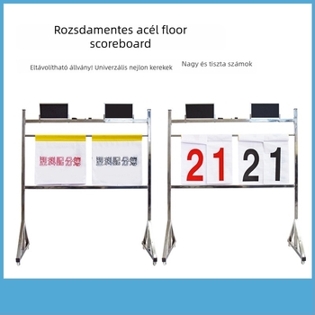 OME rozsdamentes acélból készült padlón álló scoreboard kosárlabda és futball számára flip-táblás mechanizmussal