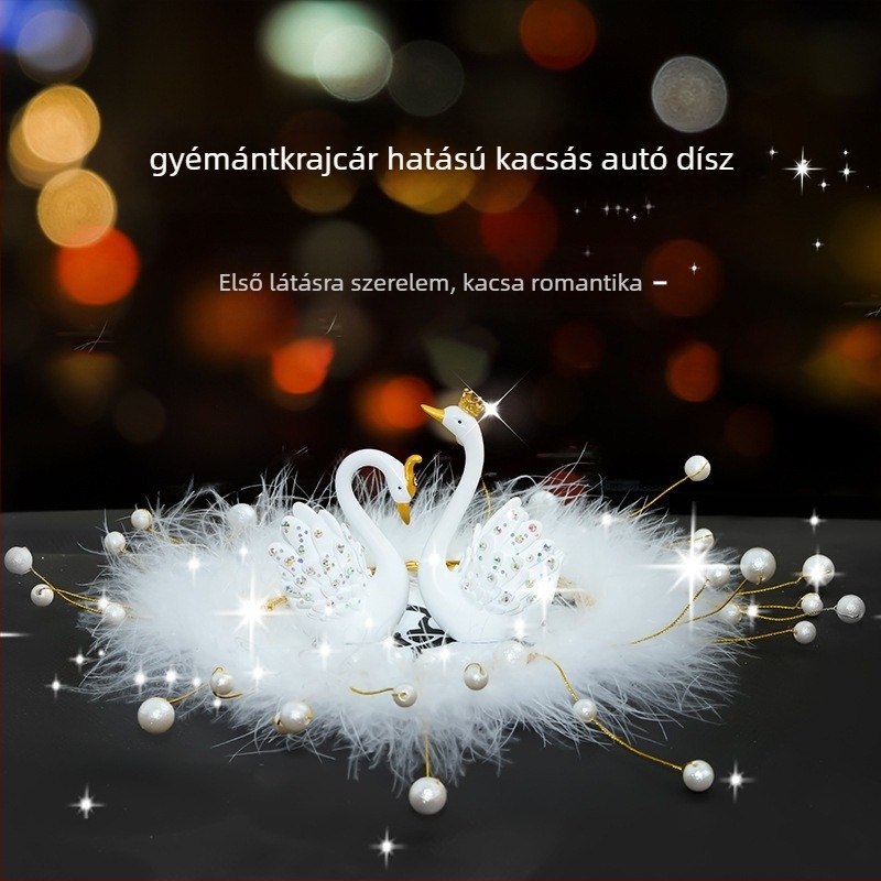 Autó belső dekoráció – hattyú design, gyantából készült, minimalist stílus, dekoráció, márka Love to sell
