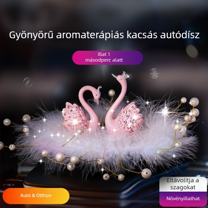 Autó belső dekoráció – hattyú design, gyantából készült, minimalist stílus, dekoráció, márka Love to sell