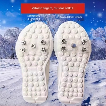 Kültéri csúszásmentes cipővédők rozsdamentes acél jégcsapokkal hegymászáshoz