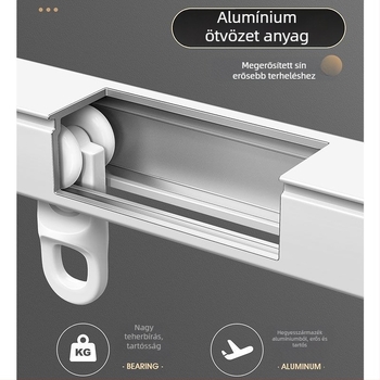 Ablakfüggöny pályarendszer — alumínium ötvözet, extensibil, csendes, dupla sín, csúszó görgők