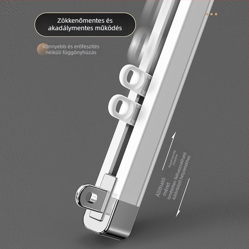 Ablakfüggöny pályarendszer — alumínium ötvözet, extensibil, csendes, dupla sín, csúszó görgők