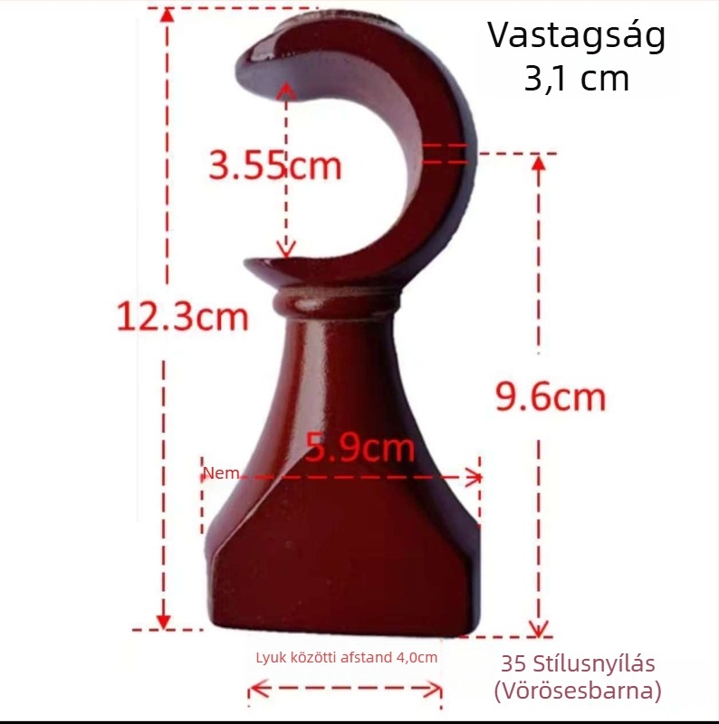 Szilárdfa függönyrúdtartó alap dekoratív fejjel – egy- és kettős tartó, univerzális illeszkedés, modern minimalista stílus