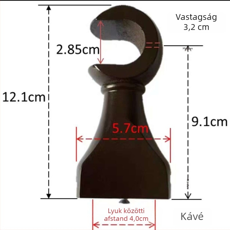 Szilárdfa függönyrúdtartó alap dekoratív fejjel – egy- és kettős tartó, univerzális illeszkedés, modern minimalista stílus