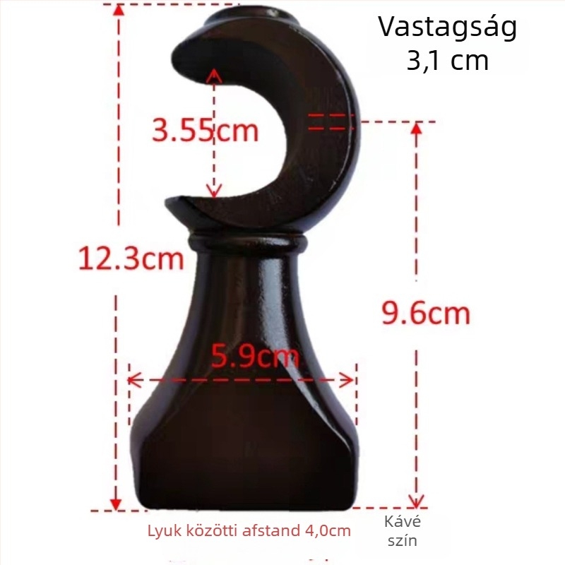 Szilárdfa függönyrúdtartó alap dekoratív fejjel – egy- és kettős tartó, univerzális illeszkedés, modern minimalista stílus