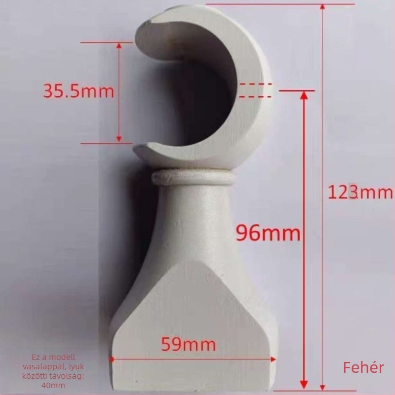 Szilárdfa függönyrúdtartó alap dekoratív fejjel – egy- és kettős tartó, univerzális illeszkedés, modern minimalista stílus