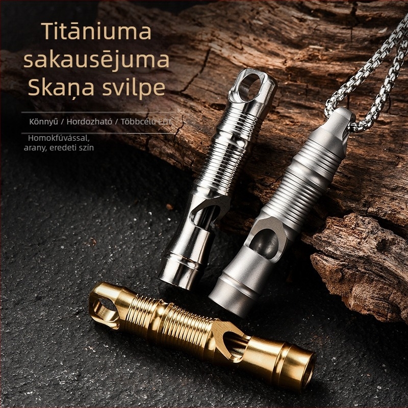 Pioneer EDC titánium ötvözet sípszó – személyre szabható kültéri vészjelző sípszó logóval nyomtatva