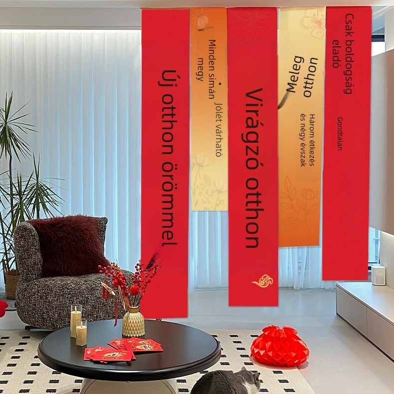 Új otthonhoz szánt textil banner a nappaliba, testreszabható függő dekoráció költözési ceremóniához