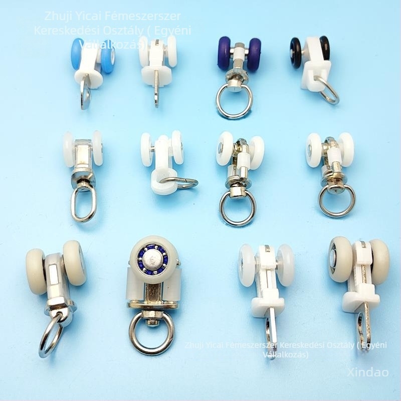 Integrált mennyezetes cellás paneles függönydoboz vezetősínhez: ötvözet csapágyas görgő, dugófedél és végzáró fej.