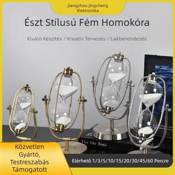 Kyushu kreatív fém homokóra időmérő, iroda és tanulmány dekoráció, nappali és borospult dekoráció, fém kézműves tárgy