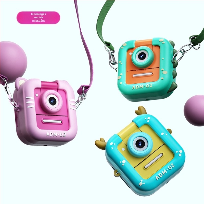 M8 Polaroid gyerekeknek készült azonnali nyomtatású kamera, TF-kártya tárhellyel, 4800W interpolált felbontás, ABS+TPU váz, 1200mAh akkumulátor