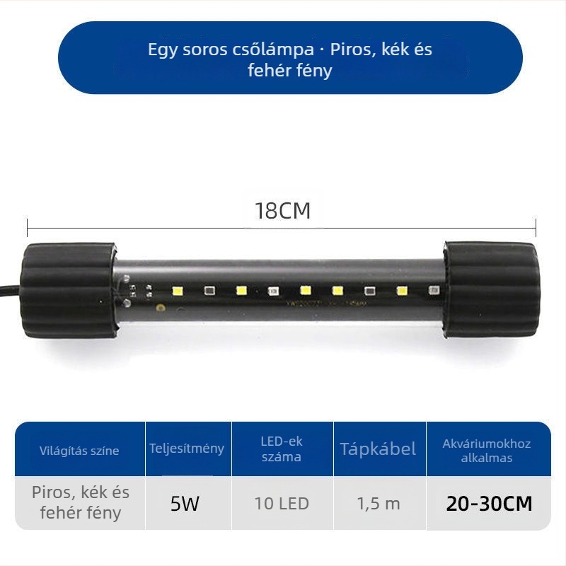 LED akváriumi világítás teknősbékáknak, színváltó világítás vízi növényekhez, vízálló akváriumi lámpa