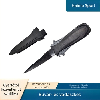 Rozsdamentes acél búvárkés vonalvágóval és halászati késsel — testreszabható