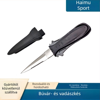 Rozsdamentes acél búvárkés vonalvágóval és halászati késsel — testreszabható