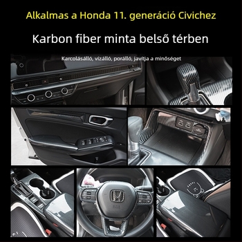 Honda Civic 11. generációhoz készült belső módosító alkatrész: középkonzol panelkeret, hátsó légáramló nyílás üvegkapcsolóval, ABS anyag