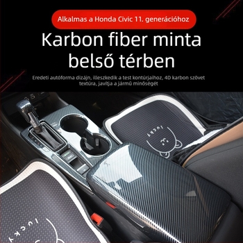 Honda Civic 11. generációhoz készült belső módosító alkatrész: középkonzol panelkeret, hátsó légáramló nyílás üvegkapcsolóval, ABS anyag