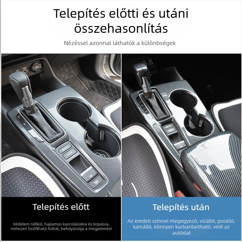 Honda Civic 11. generációhoz készült belső módosító alkatrész: középkonzol panelkeret, hátsó légáramló nyílás üvegkapcsolóval, ABS anyag