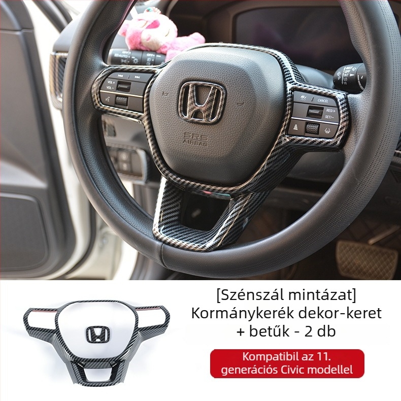 Honda Civic 11. generációhoz készült belső módosító alkatrész: középkonzol panelkeret, hátsó légáramló nyílás üvegkapcsolóval, ABS anyag