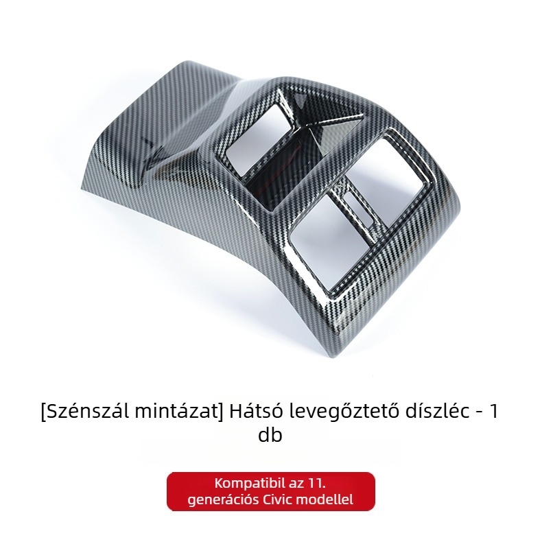 Honda Civic 11. generációhoz készült belső módosító alkatrész: középkonzol panelkeret, hátsó légáramló nyílás üvegkapcsolóval, ABS anyag