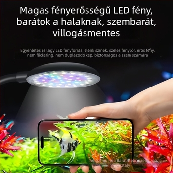 Mai Bao Mini Light Panel akváriumi LED-klipsz lámpa, teljes spektrum, USB, 7W, 150 g