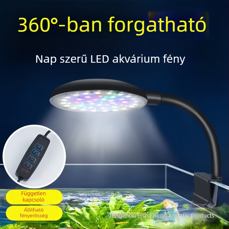 Mai Bao Mini Light Panel akváriumi LED-klipsz lámpa, teljes spektrum, USB, 7W, 150 g