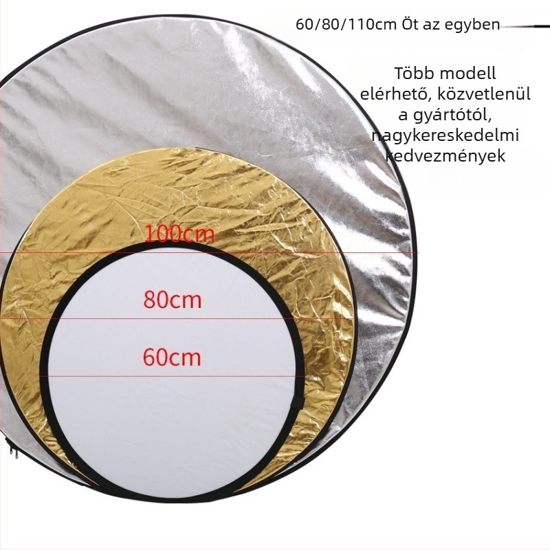 Öt-az-egyben puha fénypanel reflexorral és háttereivel, poliészter anyag, testreszabható feldolgozás, összecsukható kialakítás