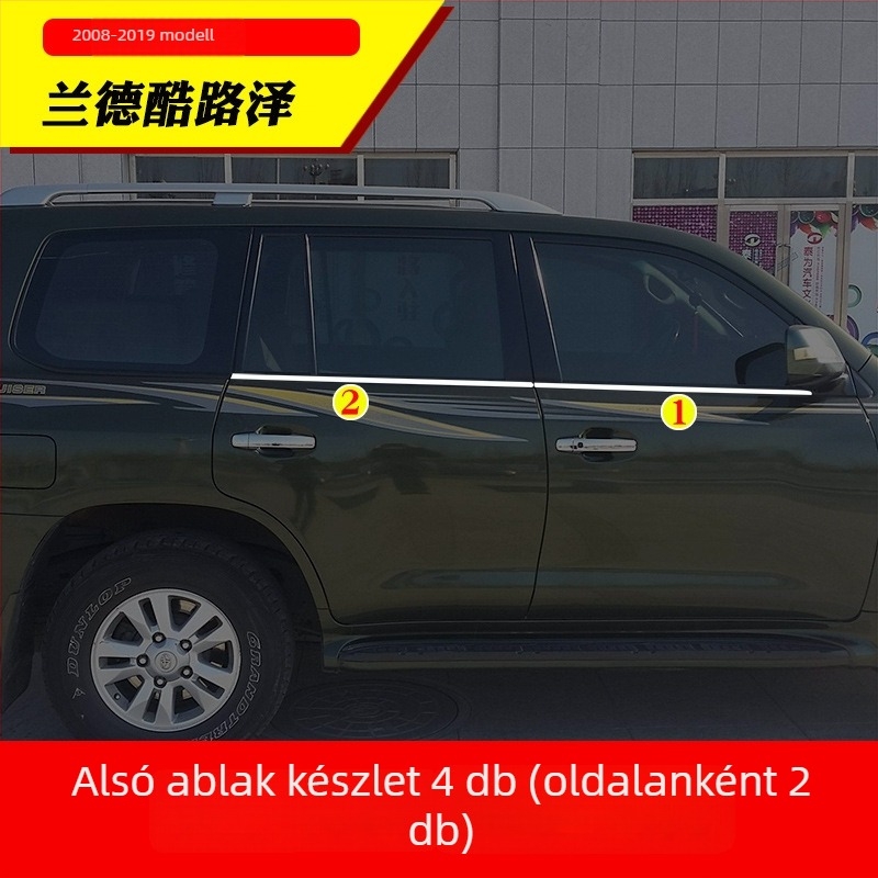 Toyota Prado/Land Cruiser (2004–2020) ablakszéli díszítő sávok – karosszéria dekoratív matricák