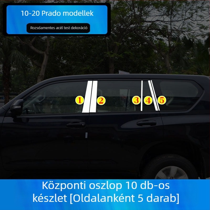 Toyota Prado/Land Cruiser (2004–2020) ablakszéli díszítő sávok – karosszéria dekoratív matricák