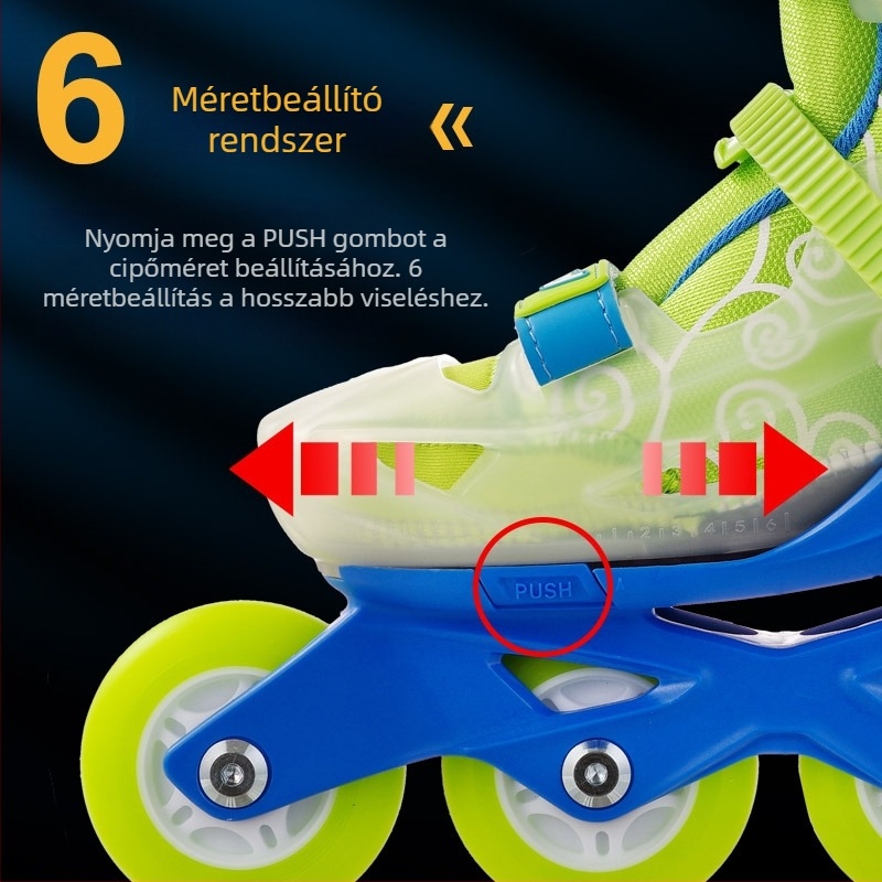Jaguar gyerekeknek készült kezdő inline korcsolyák, állítható