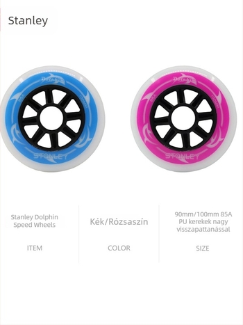 Gyorsasági görkorcsolya kerekek, nagy méretűek, 90 mm és 100 mm, PU 85A