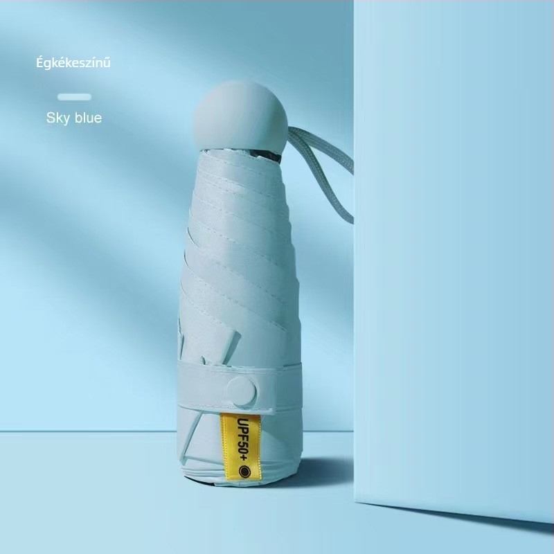 Napsütés- és esőhasználatú esernyő, megerősített hatszögletű bordázat, manuális nyitás-zárás, UPF >50, testreszabható.