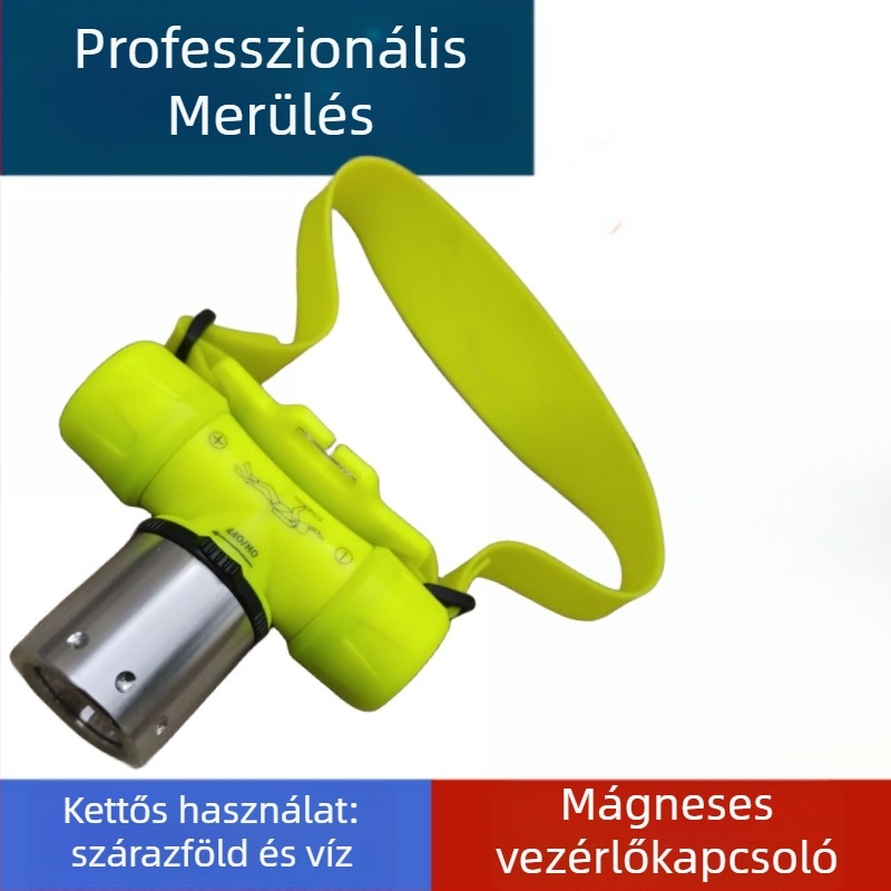 Búvárfejes fejlámpa – vízálló, újratölthető, ultra fényes, mélymerülésekhez ideális alatti világítás