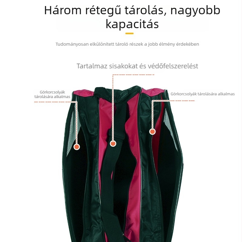 Le Move görkorcsolya táska, háromszög alakú, bővíthető, légáteresztő, külső PU + háló