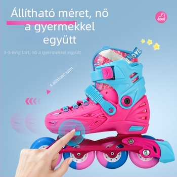Gyerekeknek szóló profi inline korcsolyák alumíniumötvözetes vázzal, könnyűek és strapabírók.