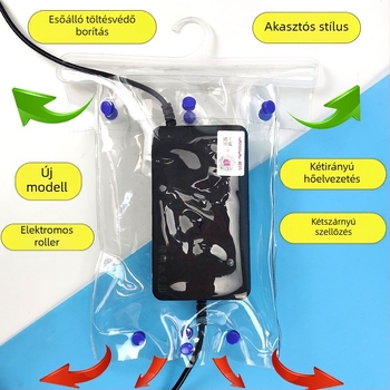 Esővédő töltőhöz elektromos kerékpárhoz – APKI, snap-gombos nyitás, négyzetes akasztás, bohem stílus, pásztorális, japán, minimalist, könnyű luxus